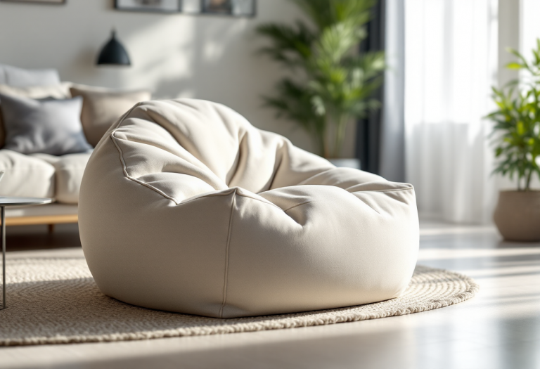 Pouf KJUGE di Ikea in un ambiente moderno