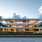 Vista della villa di Elettra Lamborghini a Miami Beach